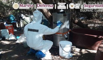 Marina asegura casi 5 toneladas de metanfetamina en laboratorios clandestinos en Culiacán