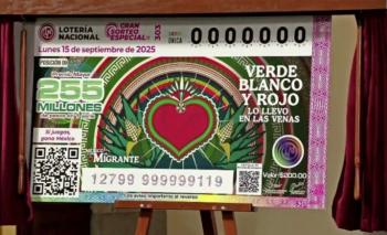 Sorteo Lotería Nacional 15 septiembre apoya migrantes mexicanos en EUA