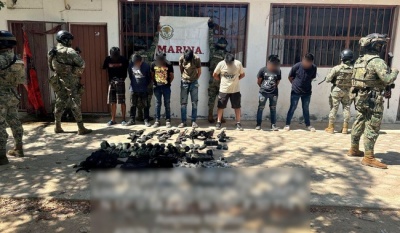 Operativo en Coyuca de Benítez deja siete detenidos y arsenal asegurado por fuerzas federales