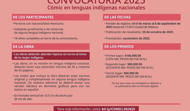 INALI lanza convocatoria de cómic en lenguas indígenas con enfoque en la mujer indígena