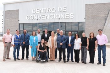 Gobernadora Maru Campos supervisa avances del Centro de Convenciones en Cuauhtémoc