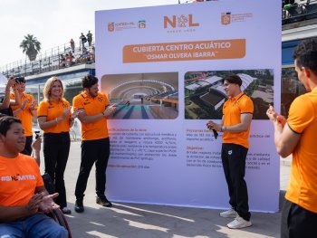 Gobernador de Nuevo León anuncia techumbre para Centro Acuático y rehabilitación del CEDAR