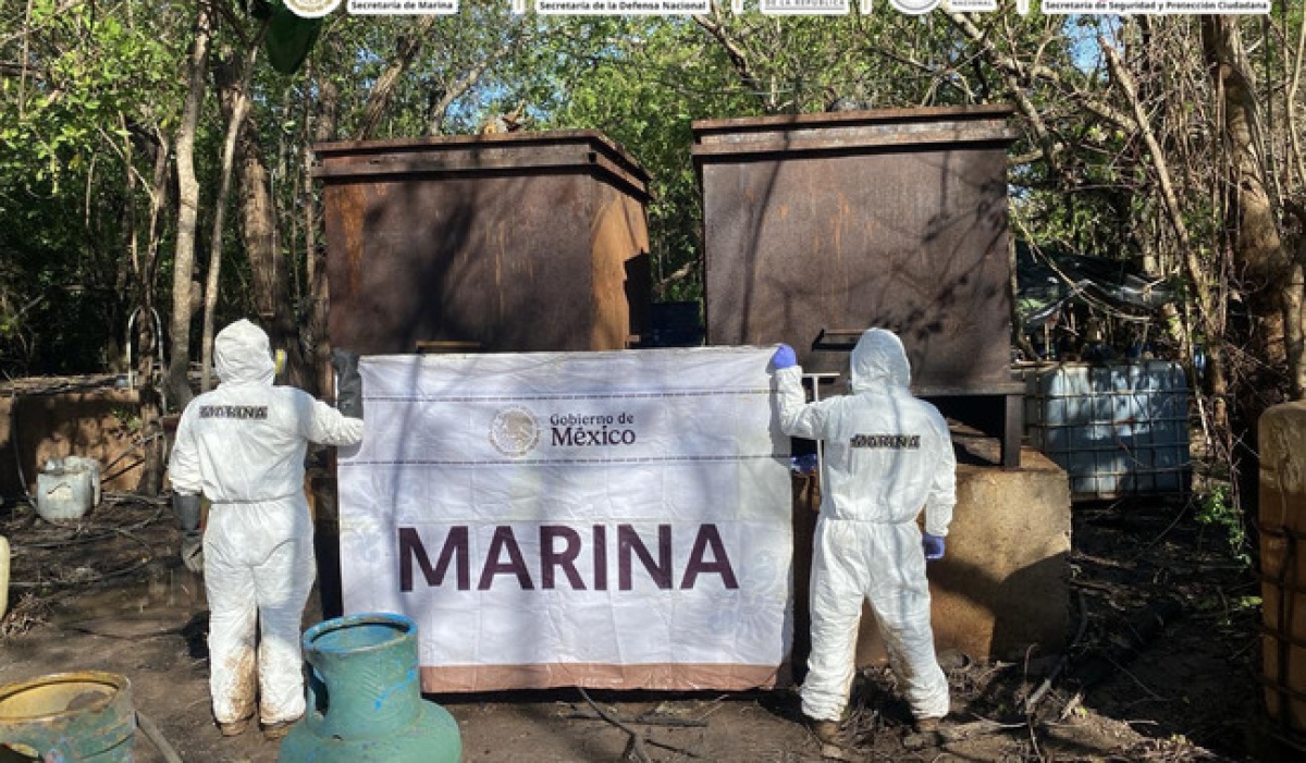 Marina y fuerzas federales aseguran 12.8 toneladas de metanfetamina en Nayarit
