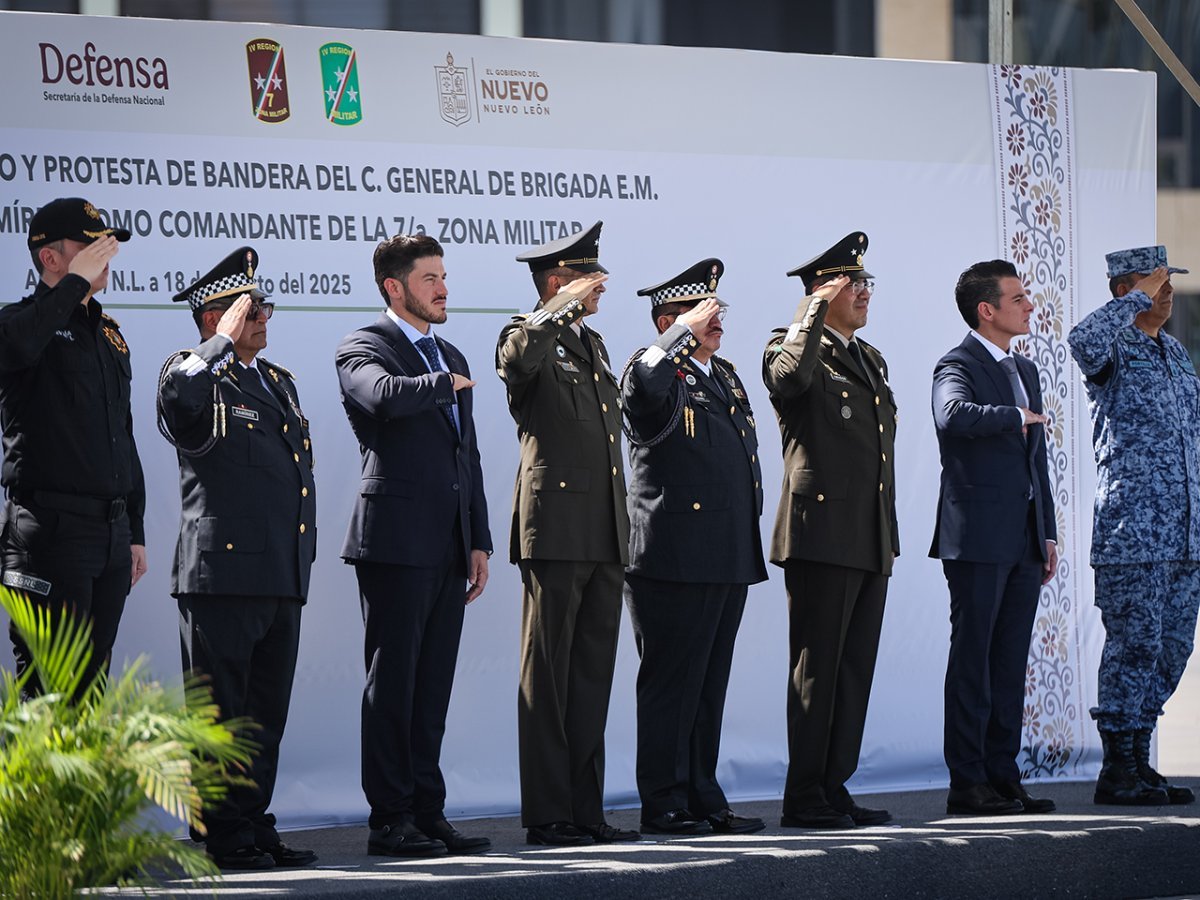 Gobernador de Nuevo León refrenda compromiso de seguridad con nuevo mando de la 7a Zona Militar