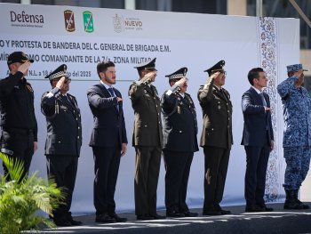 Gobernador de Nuevo León refrenda compromiso de seguridad con nuevo mando de la 7ª Zona Militar