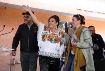 Clara Brugada lleva Casa por Casa a Magdalena Contreras con alumbrado, Cablebús y rescate de barrancas