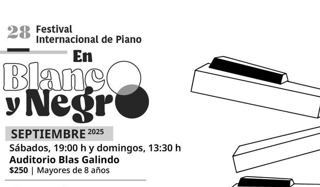Festival Internacional de Piano En Blanco y Negro 2025 reunirá a ocho pianistas en el Cenart