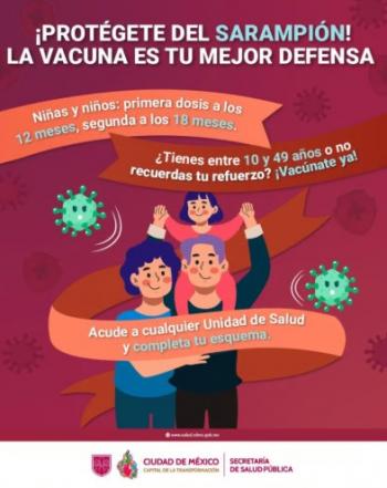 Salud activa línea 079 para ubicar centros de vacunación contra el sarampión en CDMX