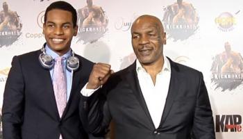 Mike Tyson y su hijo dividen opiniones sobre la pelea Canelo vs. Crawford en Las Vegas