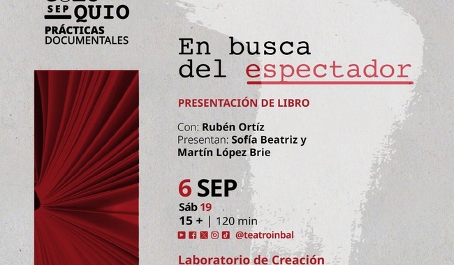 INBAL presenta el libro En busca del espectador de Rubén Ortiz en el Centro Cultural del Bosque