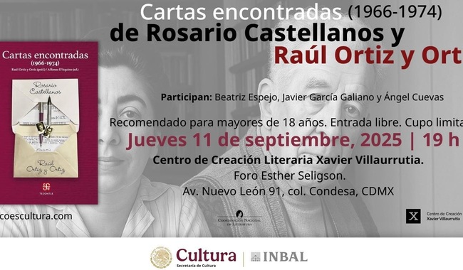 Cartas encontradas revela la amistad epistolar entre Rosario Castellanos y Raúl Ortiz y Ortiz