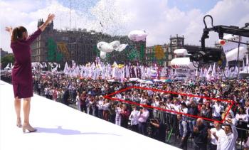 Claudia Sheinbaum encabeza concentración masiva en el Zócalo con reacomodo de figuras políticas