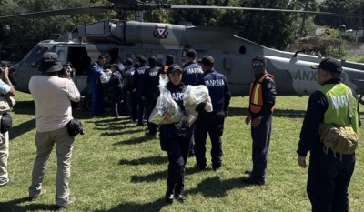 La Secretaría de Marina refuerza labores de auxilio en Veracruz, San Luis Potosí, Hidalgo y Puebla
