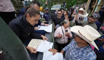 Claudia Sheinbaum recorre zonas afectadas por lluvias en Querétaro e Hidalgo y garantiza apoyo total a las familias