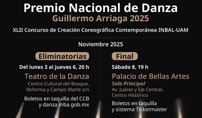 El Premio Nacional de Danza Guillermo Arriaga 2025 celebra su fase eliminatoria en el Teatro de la Danza Guillermina Bravo