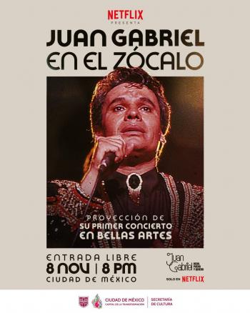 Netflix y Gobierno de la CDMX proyectarán concierto histórico de Juan Gabriel en el Zócalo el 8 de noviembre