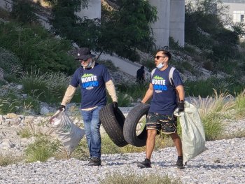 Voluntariado ambiental retira 43 toneladas de residuos y 430 llantas del Río Santa Catarina