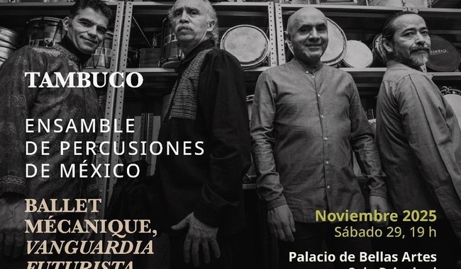 Tambuco celebra la vanguardia futurista con el concierto Ballet Mécanique en el Palacio de Bellas Artes