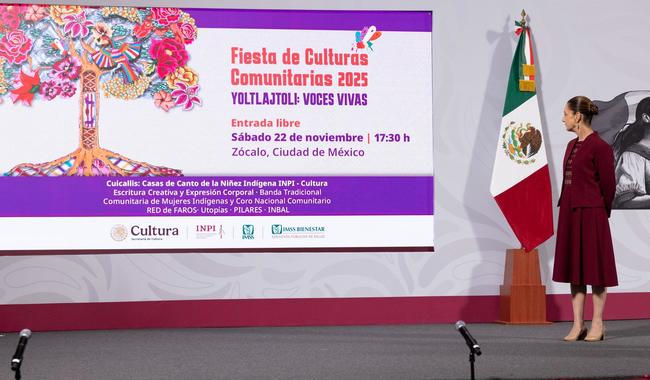 Anuncian la Fiesta de Culturas Comunitarias 2025: Yoltlajtoli, voces vivas, en el Zócalo capitalino