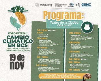 Gobierno de Baja California Sur anuncia Foro Estatal de Cambio Climático 2025 para el 19 de noviembre