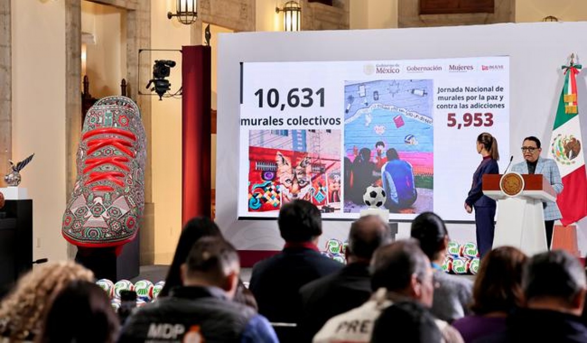 Gobierno rescatará más de 4 mil espacios públicos y 10 mil muros para arte urbano rumbo al Mundial 2026
