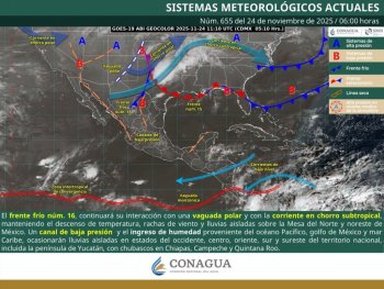 Frente frío 16 llegará a Oaxaca el miércoles con bajas temperaturas y mezclas invernales