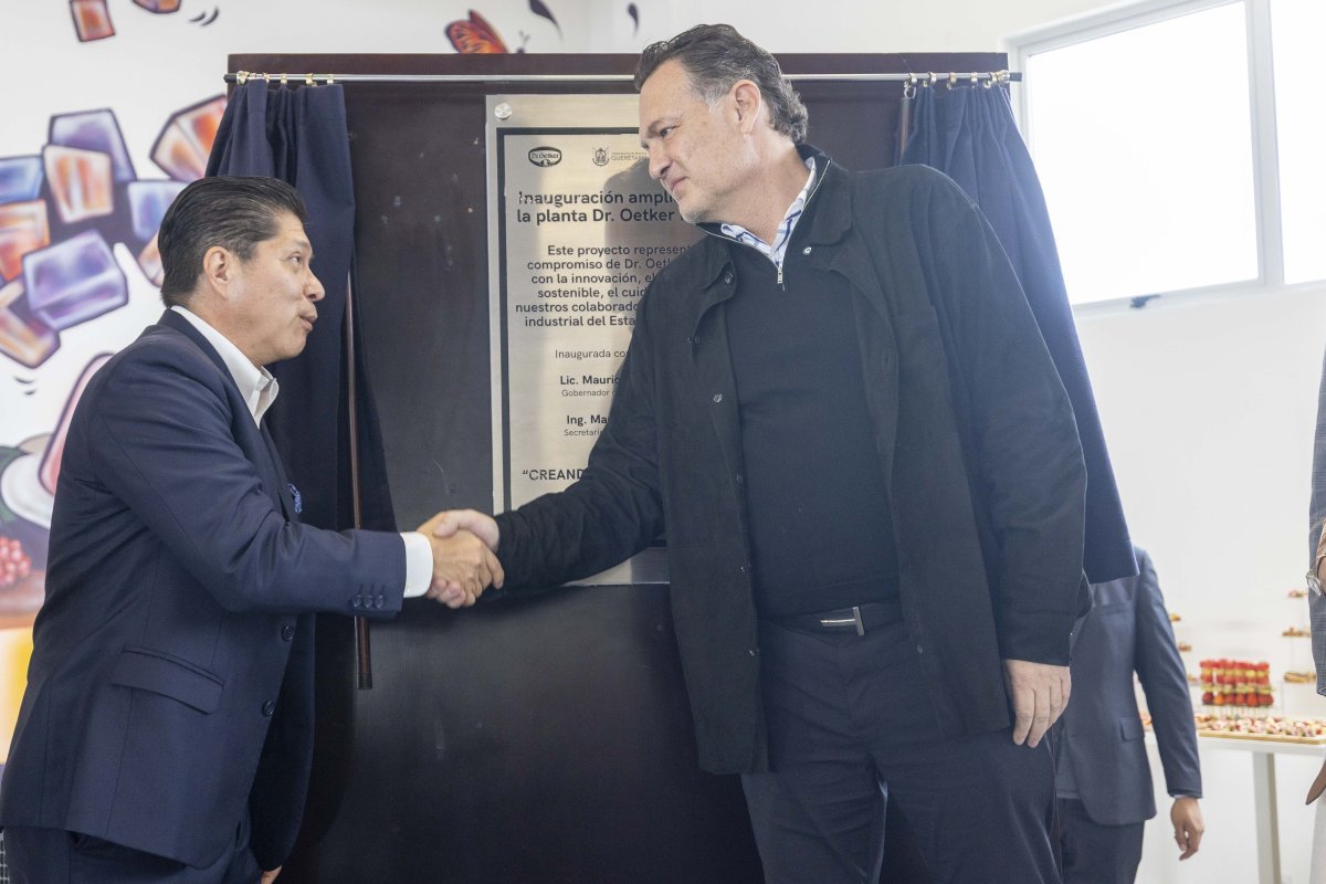 Gobernador Kuri destaca confianza de inversión alemana en Querétaro durante ampliación de planta Dr. Oetker