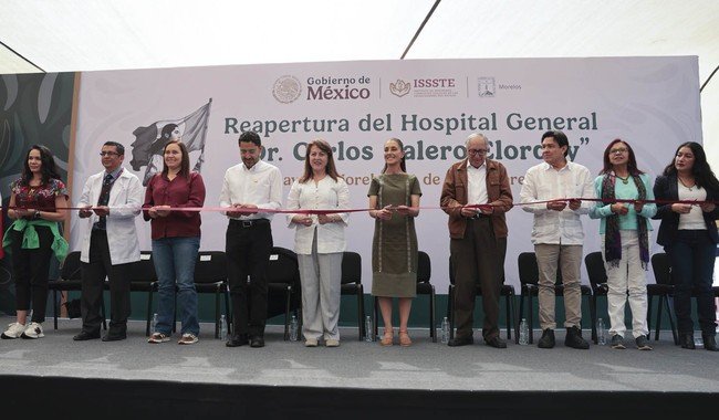 Reabre Hospital General del ISSSTE 'Dr. Carlos Calero Elorduy' en Morelos beneficiando a más de 157 mil derechohabientes