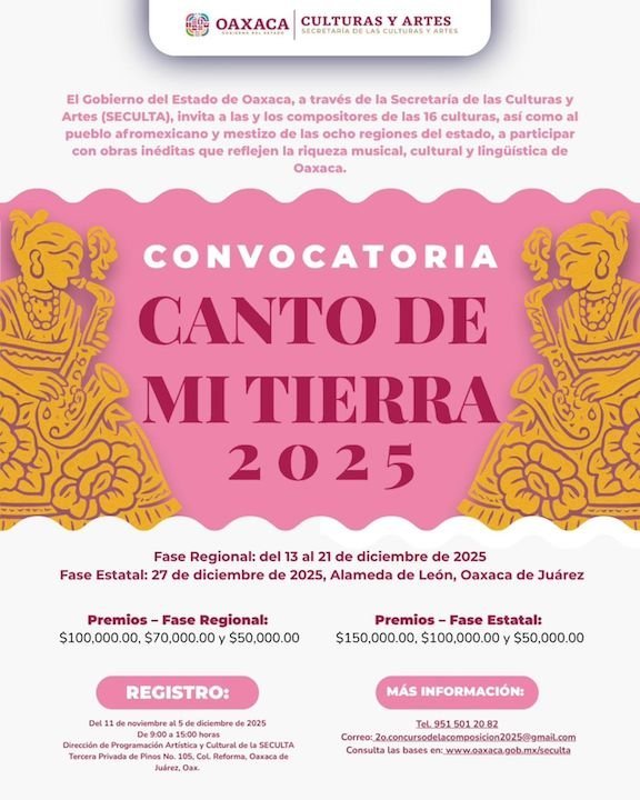 Seculta invita al 2º Concurso de Composición 'Canto de mi Tierra' con premios económicos