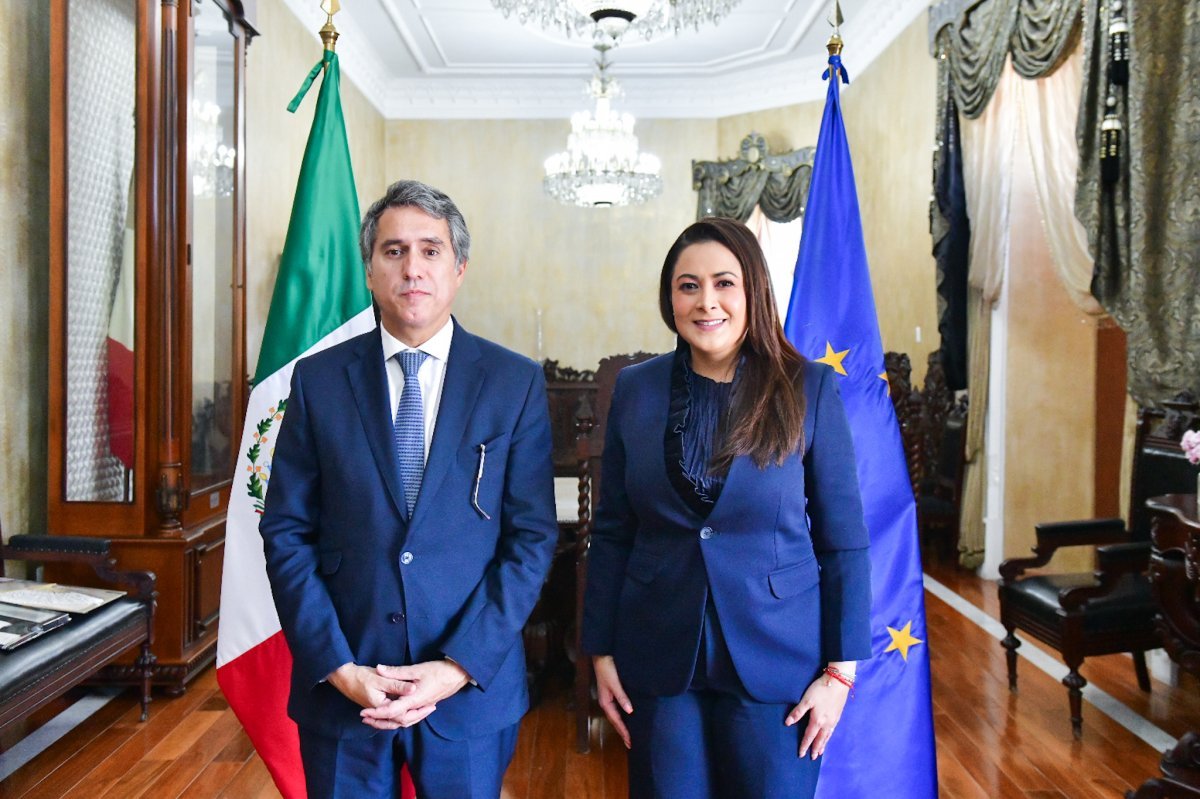 Gobernadora Tere Jiménez y Embajador de la UE acuerdan fortalecer cooperación en Aguascalientes