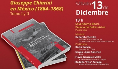 INBAL presentará el libro Circo en llamas sobre los viajes de Giuseppe Chiarini en México