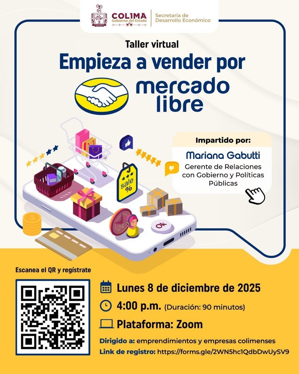 Gobierno de Colima capacita a emprendedores para vender en Mercado Libre