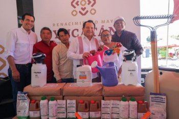 Programa de Huertos de Traspatio llega a comisarías de Mérida con 358 paquetes de apoyo