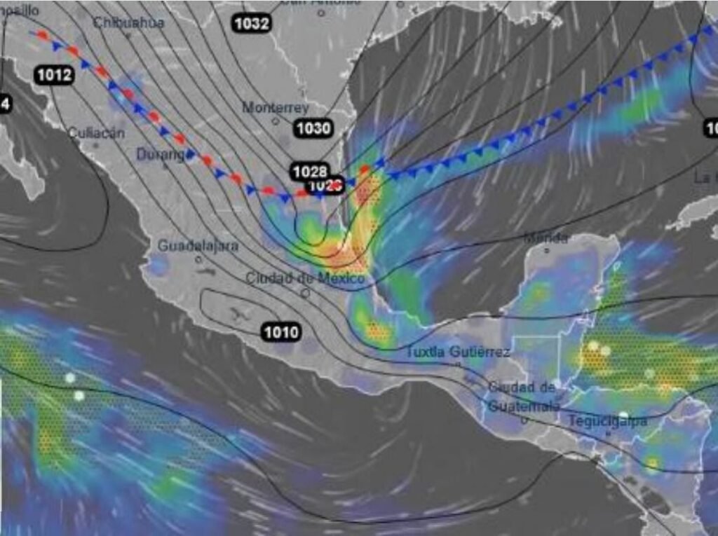 Frente fr&iacute;o 25 afectar&aacute; Oaxaca con lluvias intensas, descenso t&eacute;rmico y vientos de hasta 110 km/h