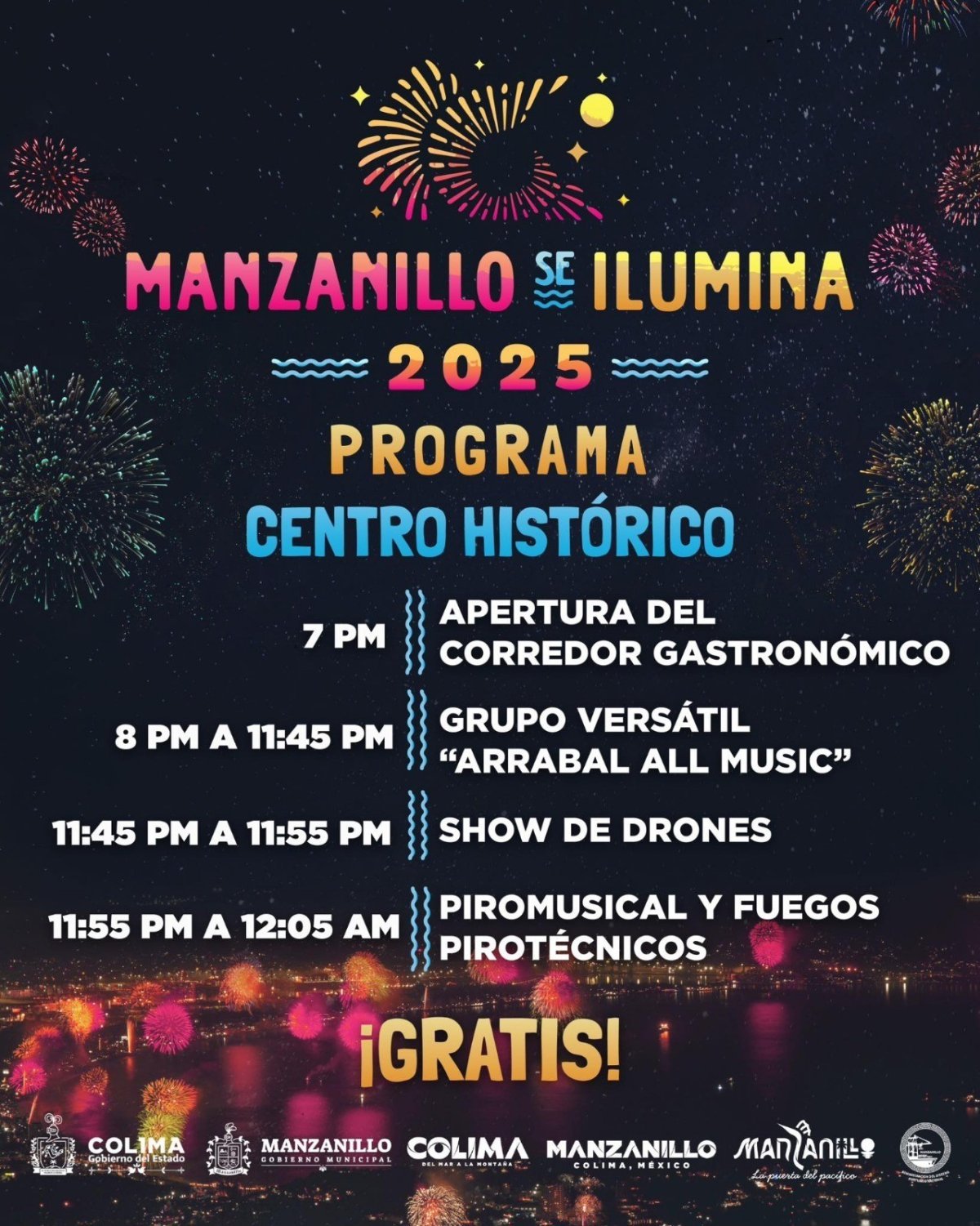 Manzanillo y Colima capital se alistan para recibir el 2026 con espect&aacute;culos de luces y pirotecnia