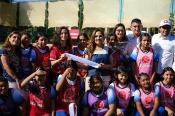 Entrega Mara Lezama en Bacalar el primer Campo Resiliente al Cambio Climático de Quintana Roo