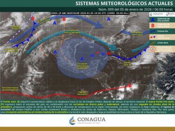 Frente frío 27 se aproxima al noroeste de México; Oaxaca mantendrá condiciones estables