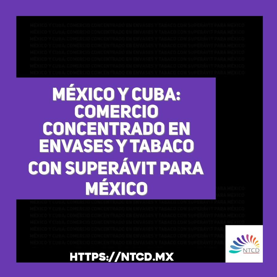 M&eacute;xico y Cuba: comercio concentrado en envases y tabaco con super&aacute;vit para M&eacute;xico