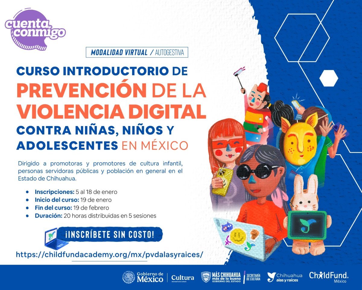Secretar&iacute;a de Cultura convoca a curso virtual gratuito sobre prevenci&oacute;n de violencia digital contra ni&ntilde;as, ni&ntilde;os y adolescentes