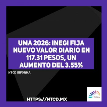 UMA 2026: Inegi fija nuevo valor diario en 117.31 pesos, un aumento del 3.55%