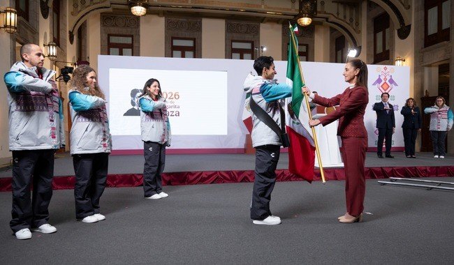 Presidenta Sheinbaum abandera a delegación mexicana para Juegos Olímpicos de Invierno Milano-Cortina 2026
