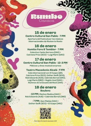 Festival de Música Intercultural 'Rumbo Oaxaca' se realizará del 15 al 18 de enero en la capital