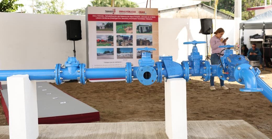 Gobierno de Tabasco culmina sistema de agua potable en Cunduacán tras 15 años de rezago