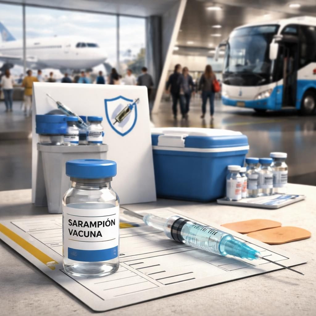 M&eacute;xico reforzar&aacute; vacunaci&oacute;n contra sarampi&oacute;n con puntos en aeropuertos y centrales de autobuses