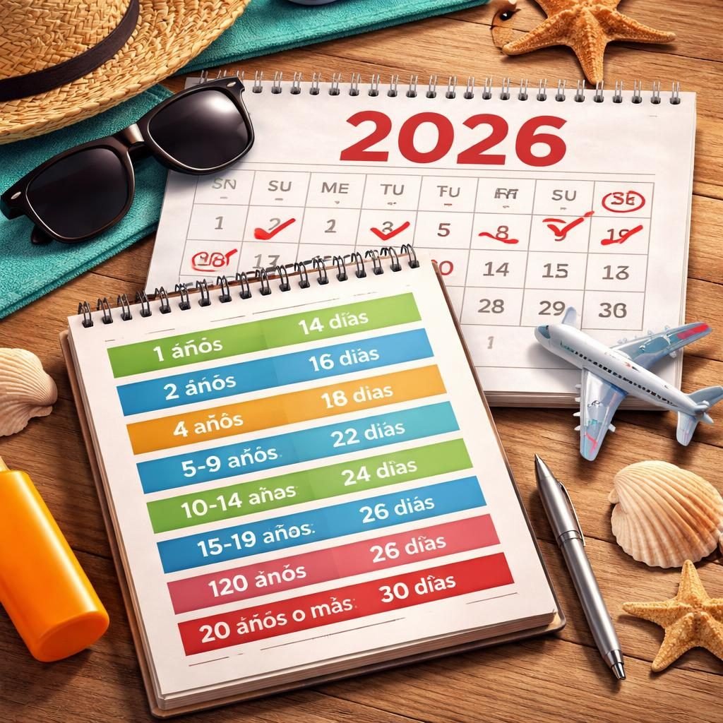 Tabla oficial de vacaciones 2026: conoce cu&aacute;ntos d&iacute;as te corresponden seg&uacute;n tu antiguedad