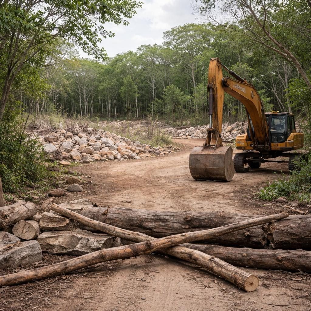 Comunidad de Yaxcopoil frena deforestaci&oacute;n ilegal para banco de materiales p&eacute;treos