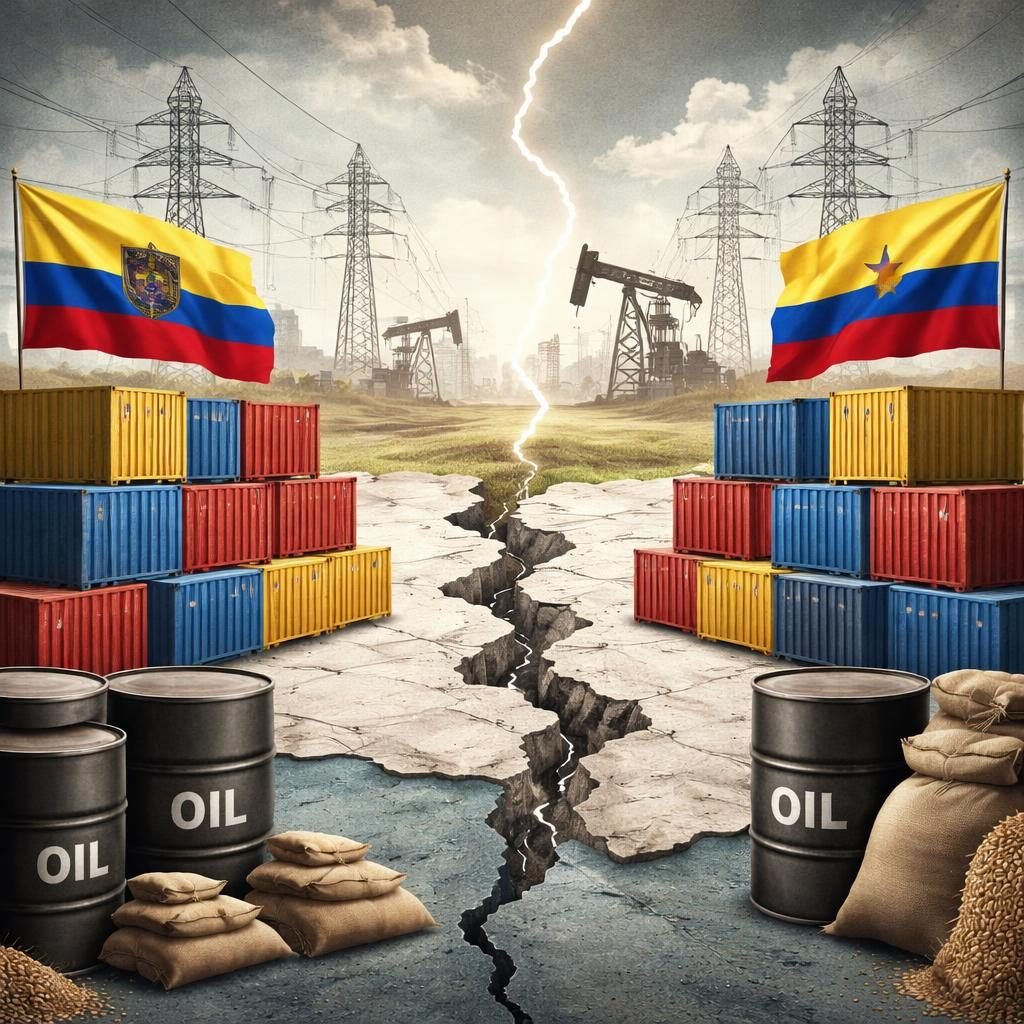 Guerra comercial Ecuador-Colombia escala con aranceles, corte de energ&iacute;a y tarifas al crudo