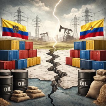 Guerra comercial Ecuador-Colombia escala con aranceles, corte de energía y tarifas al crudo