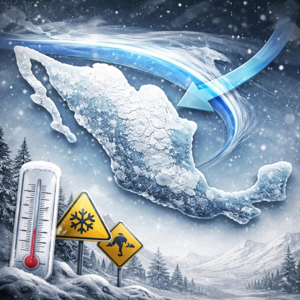 Pronostican ambiente gélido severo y eventos extremos en México del 24 al 25 de enero