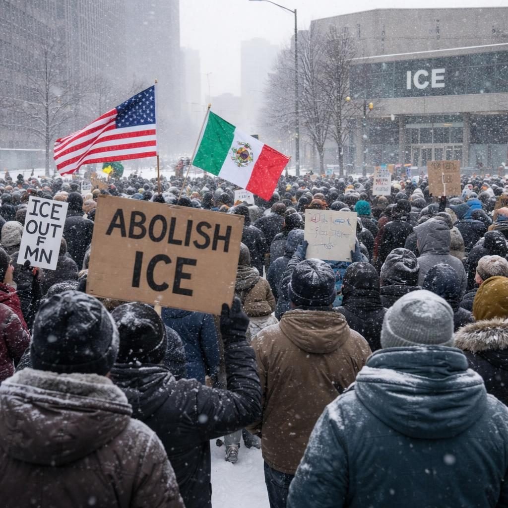 Manifestantes desafían temperaturas gélidas en Minneapolis para exigir salida de ICE